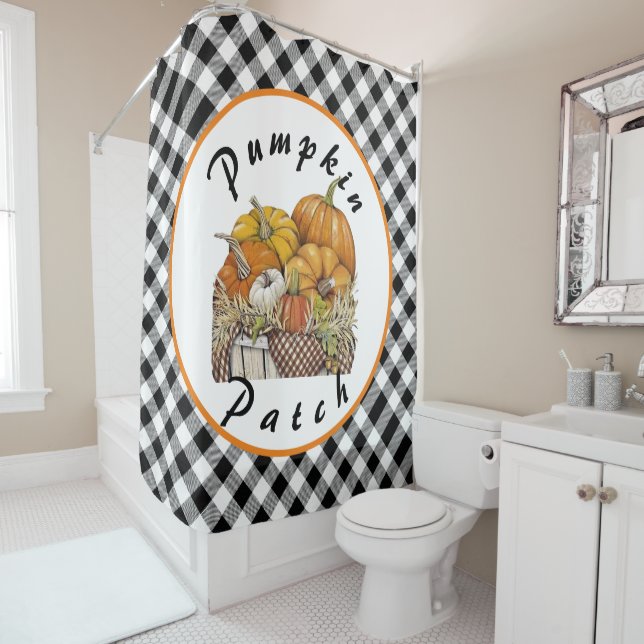 Rideaux De Douche Champ de citrouilles (En situation)