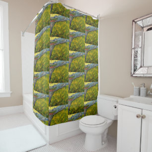 Rideaux De Douche Champ de semences à Sunrise par Vincent van Gogh