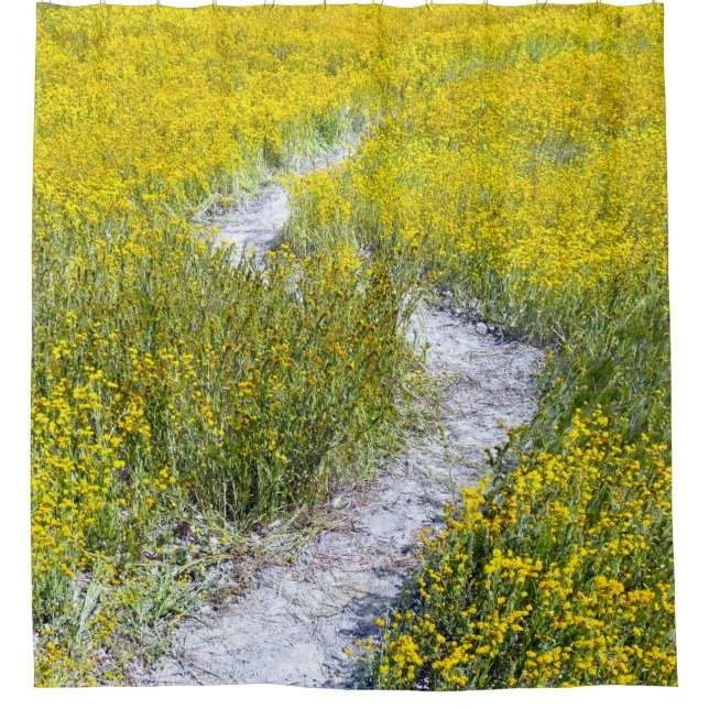 Rideaux De Douche Champ Fleur sauvage jaune (Devant)