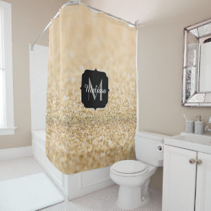Rideaux De Douche Champagne or fausse parties scintillant scintille