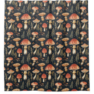 Rideaux De Douche Champignons de la Forêt Magique