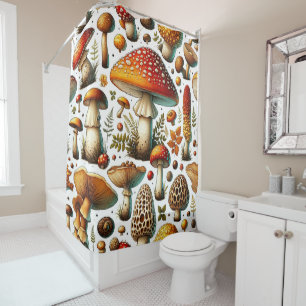 Rideaux De Douche Champignons Fantaisistes