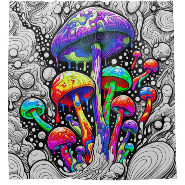 Rideaux De Douche Champignons magiques (Devant)