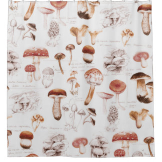 Rideaux De Douche Champignons Medley : Aquarelle Motif sans joint
