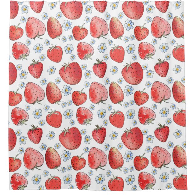 Rideaux De Douche Champs de fraises : Fraîcheur d'été (Devant)