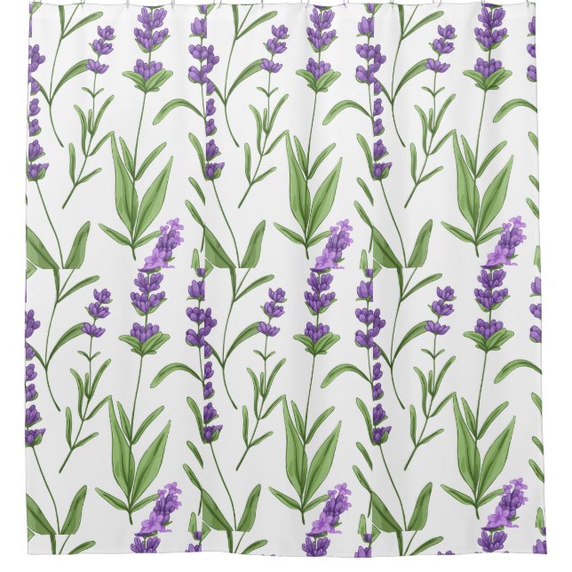RIDEAUX DE DOUCHE CHAMPS LAVENDER (Devant)