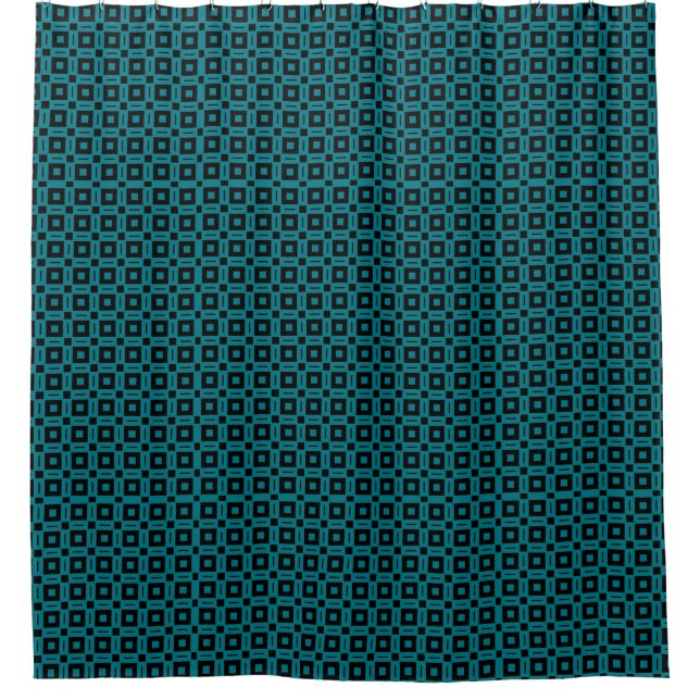 Rideaux De Douche Changer de couleurs ! Motif de carrés et de points (Devant)