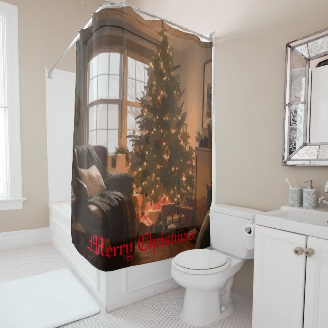 Rideaux De Douche Charme de Yuletide (En situation)