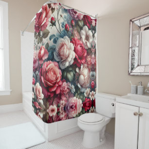 Rideaux De Douche Charme floral de la rose intemporelle