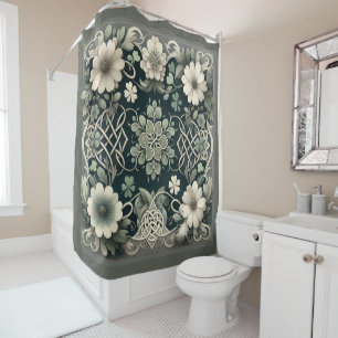 Rideaux De Douche Charme floral du trèfle celtique