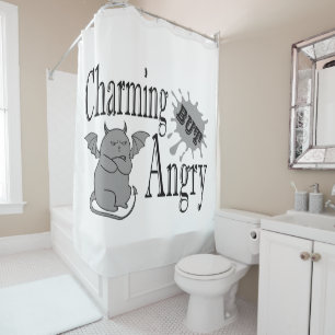Rideaux De Douche Charming mais en colère petit chat diable drôle ci