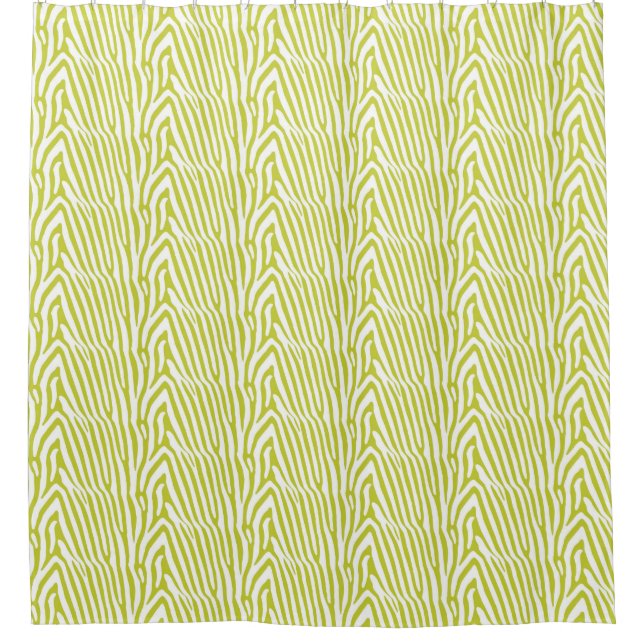RIDEAUX DE DOUCHE CHARTREUSE ZEBRA STRIPE (Devant)
