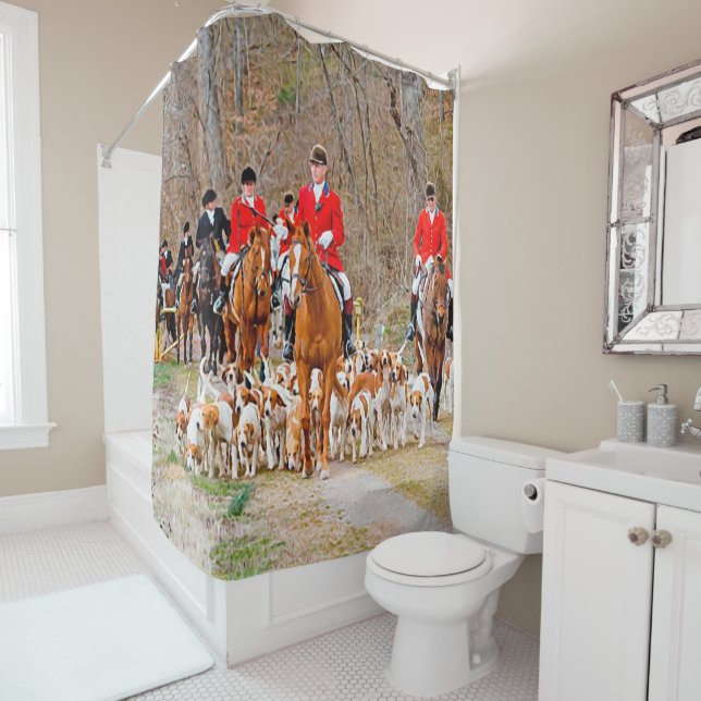 Rideaux De Douche Chasse avec meutes    (En situation)