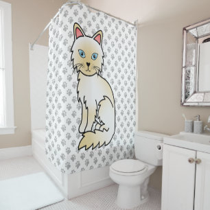 Rideaux De Douche Chat Birman / Ragdoll Cream Point & Pattes