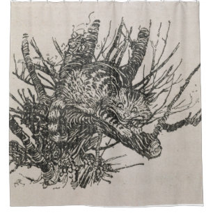Rideaux De Douche Chat Cheshire dans un arbre Arthur Rackham