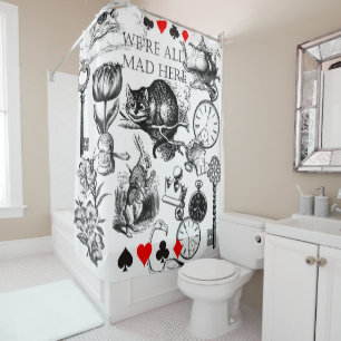 Rideaux De Douche Chat de Cheshire classique alice au pays des merve