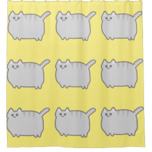 Rideaux De Douche Chat de graisse de Kawaii
