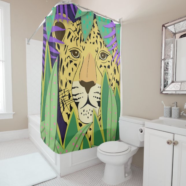 Rideaux De Douche Chat de jungle (En situation)