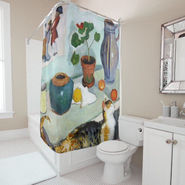 Rideaux De Douche Chat et vie morte, August Macke (En situation)