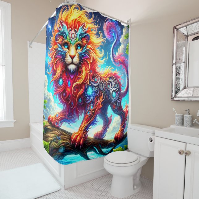 Rideaux De Douche Chat Imaginaire Artsy (En situation)