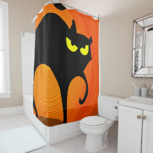 Rideaux De Douche Chat noir