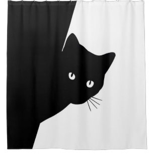Rideaux De Douche Chat noir
