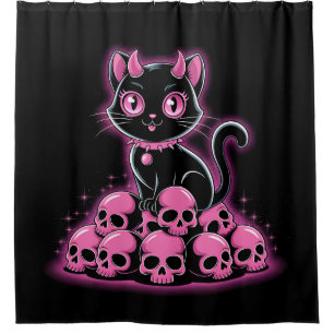 Rideaux De Douche Chat noir gothique
