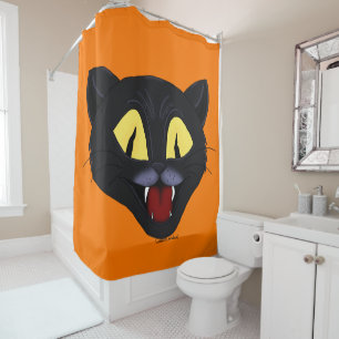 Rideaux De Douche Chat noir Halloween