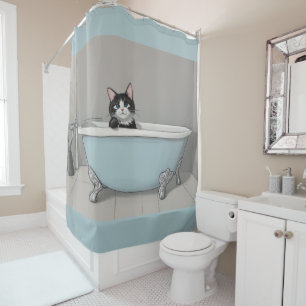 Rideaux De Douche Chat noir mignon