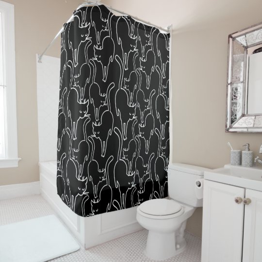 Rideaux De Douche Chat Noir Vendredi Zazzle Fr