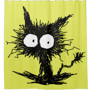 Rideaux De Douche Chaton mal peigné noir GabiGabi
