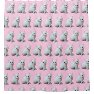 Rideaux De Douche Chatons blancs