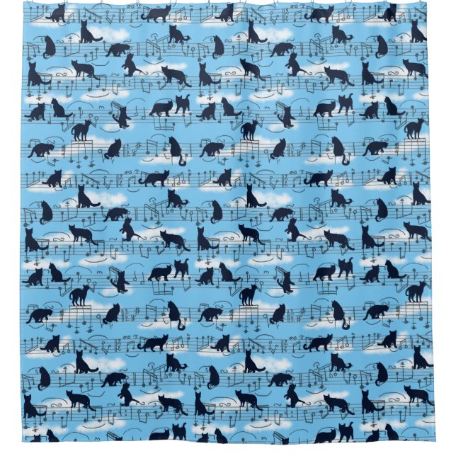 Rideaux De Douche chatons musicaux (Devant)