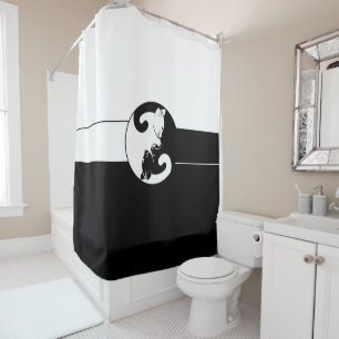 Rideaux De Douche Chats de Yin yang