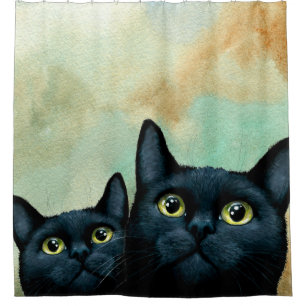 Rideaux De Douche Chats noirs du chat 607
