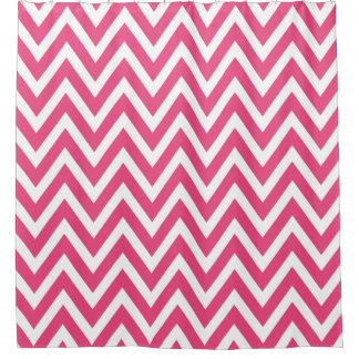 Rideaux De Douche Chaud rose et blanc Chevron