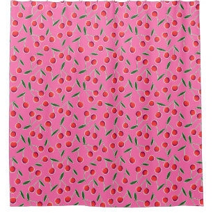 Rideaux De Douche Chaud rose rétro Berry Cherry