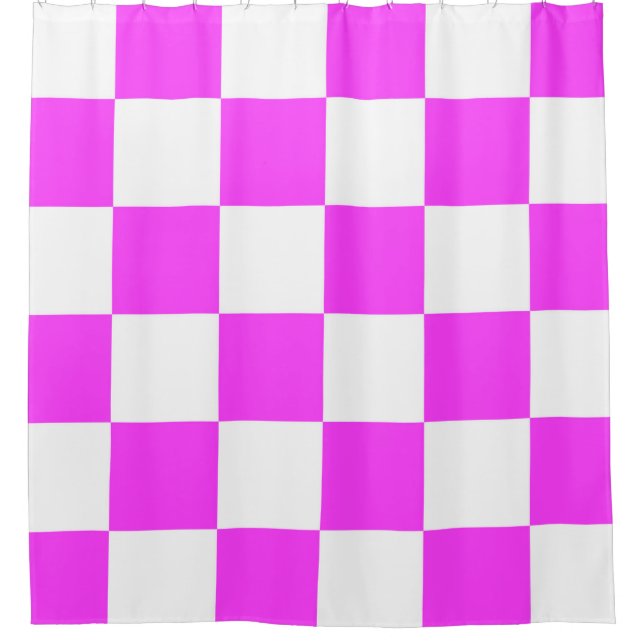 Rideaux De Douche Checkered pattern tile background. White and Pinka (Devant)
