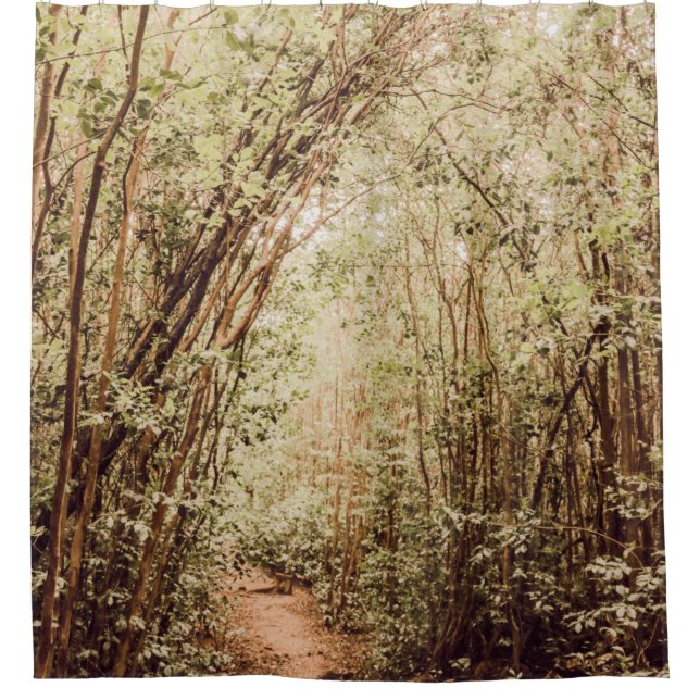 RIDEAUX DE DOUCHE CHEMIN ENTOURÉ D'ARBRES GRANDS ET VERTS (Devant)