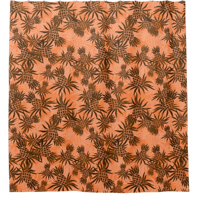 Rideaux De Douche Chemise Aloha Tropical Hawaiian Camo à ananas (Devant)