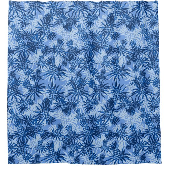 Rideaux De Douche Chemise Aloha Tropical Hawaiian Camo à ananas (Devant)