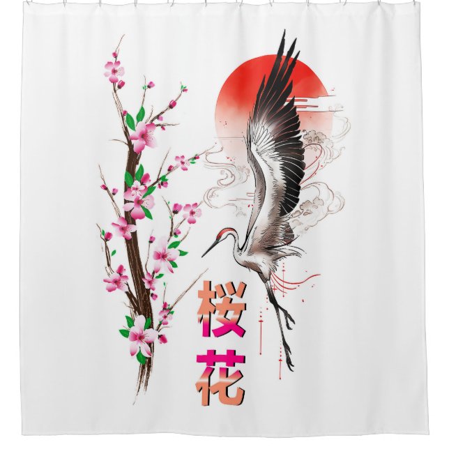 Rideaux De Douche Cherry Japan Pastel Sakura (Devant)