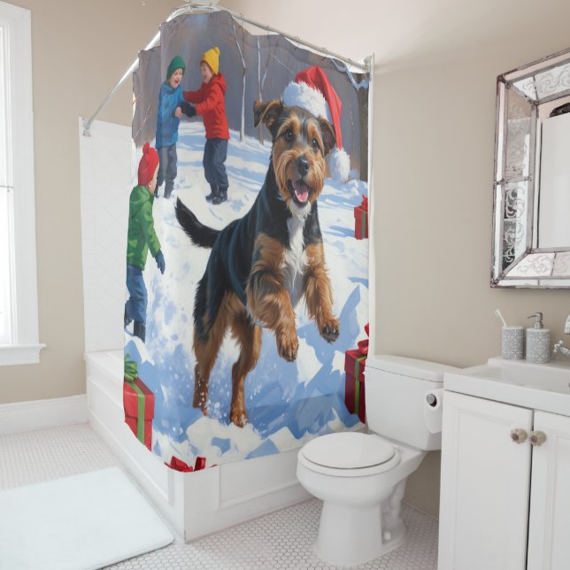 Rideaux De Douche Chesapeake Bay Retriever Neige avec Casquette de N (En situation)