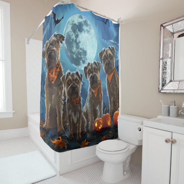 Rideaux De Douche Chesapeake Bay Terrier Halloween Éffrayant (En situation)