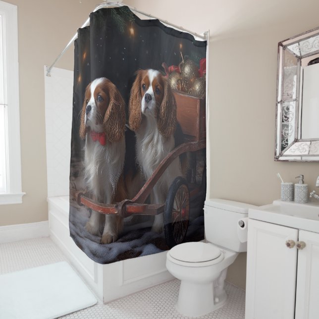 Rideaux De Douche Chesapeake Bay Terrier Snowside Noël (En situation)