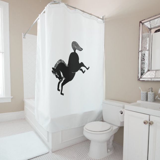 Rideaux De Douche Cheval de course (En situation)