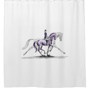 Rideaux De Douche Cheval Dressage en Trot Piaffe