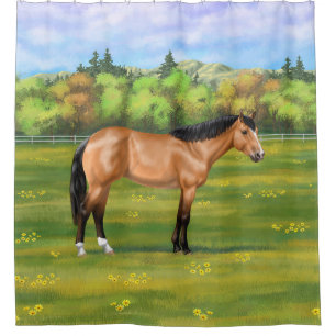 Rideaux De Douche Cheval du Quartier des Dun Buckskin