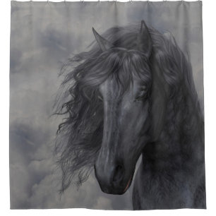 Rideaux De Douche Cheval noir