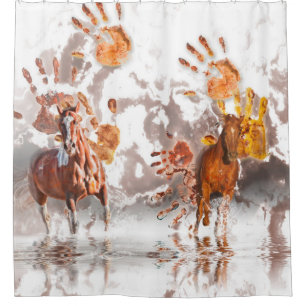 Rideaux De Douche Chevaux sauvages MAINS SAUVAGES